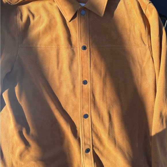 BUGATCHI SuaveLeather ButtonUp Shirt size L, Tan,100%Genuine, Italian-design,NWT - Picture 14 of 16